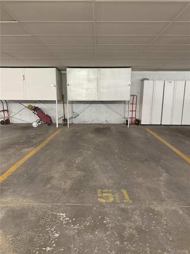 view of parking garage