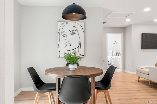 3061 S Glencoe St, Denver, CO 80222 - dining area featuring light wood-style flooring and recessed lighting