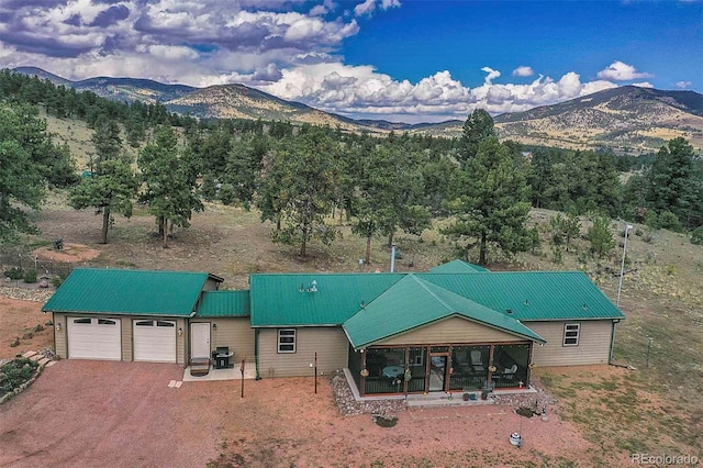 exterior space with a mountain view