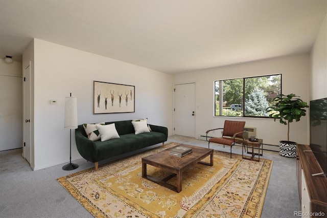 living room featuring carpet floors