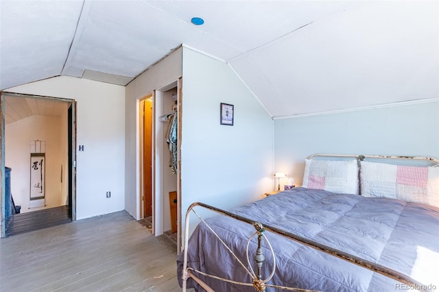 689 County Road 4, Howard, CO 81233 - bedroom featuring vaulted ceiling and hardwood / wood-style flooring