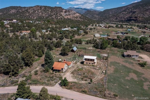 689 County Road 4, Howard, CO 81233 - aerial view of property's location featuring a mountainous background