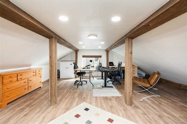 2250 N Monaco Pkwy, Denver, CO 80207 - home office with wood finished floors and recessed lighting