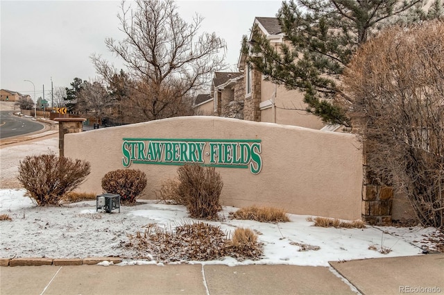 view of community sign