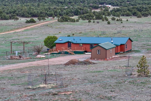 aerial view featuring a rural view