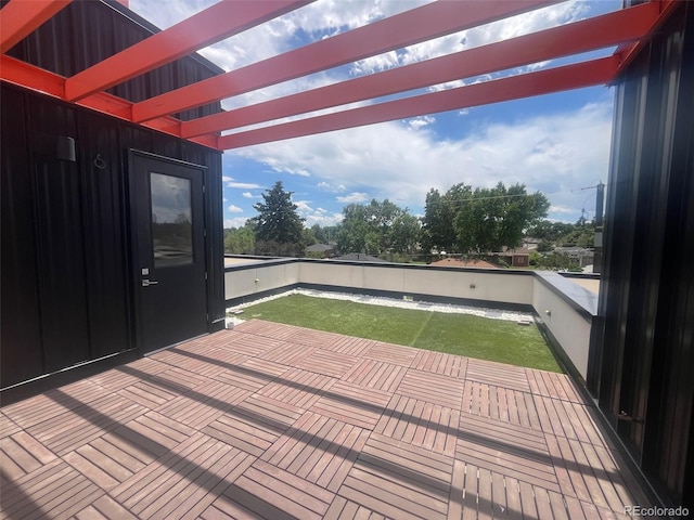 3030 N Wilson Ct Unit 3, Denver, CO 80205 - deck with a pergola and a lawn