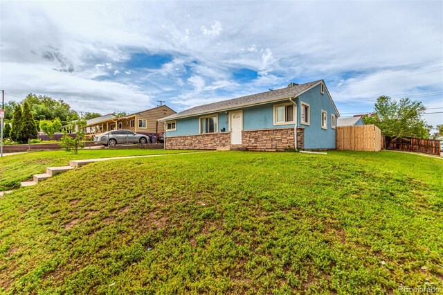 5001 W Nevada Pl, Denver, CO 80219 - ranch-style home featuring stucco siding and stone siding