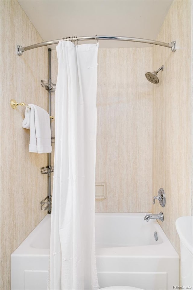 85 S Flower St, Lakewood, CO 80226 - full bathroom with shower / bathtub combination with curtain and toilet