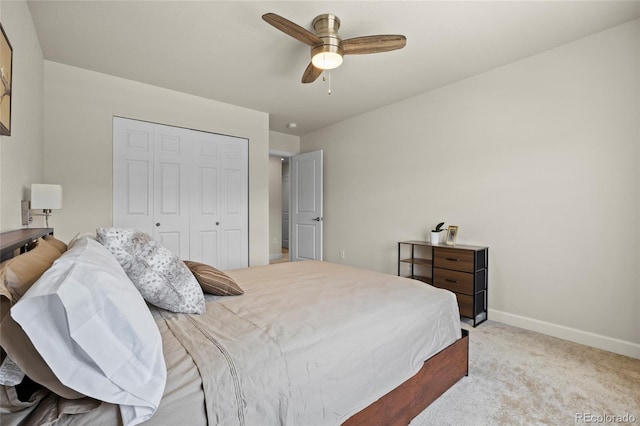 7166 S Vandriver Way, Aurora, CO 80016 - bedroom featuring a closet, carpet, and a ceiling fan