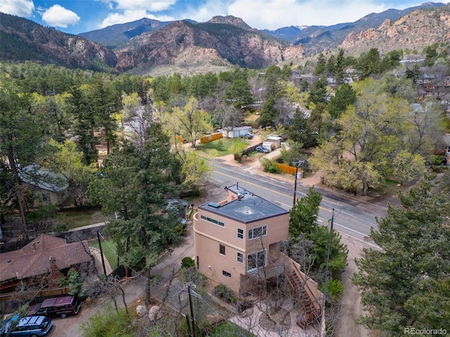 1805 Cheyenne Blvd, Colorado Springs, CO 80906 - birds eye view of property featuring a mountain view