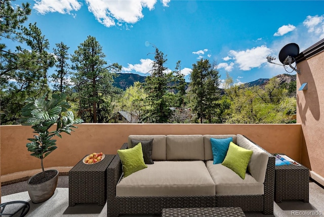 1805 Cheyenne Blvd, Colorado Springs, CO 80906 - balcony with a mountain view and an outdoor living space