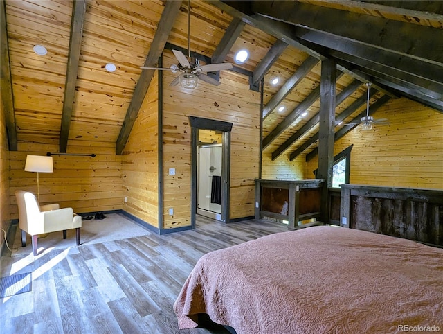 1857 Sturm Ln, Fort Garland, CO 81133 - bedroom with wooden walls, wood ceiling, and wood finished floors