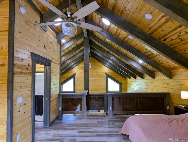 1857 Sturm Ln, Fort Garland, CO 81133 - bedroom featuring wood walls, wooden ceiling, and wood finished floors