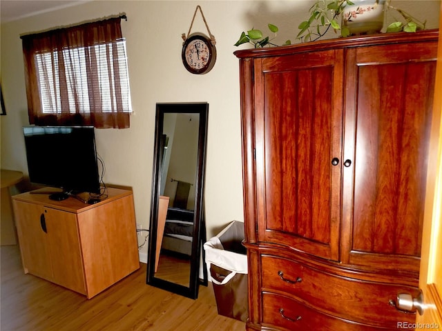 interior space with light hardwood / wood-style floors