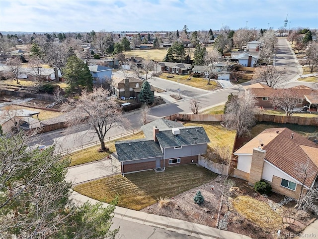 aerial view with a residential view