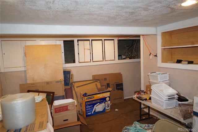 interior space featuring a textured ceiling