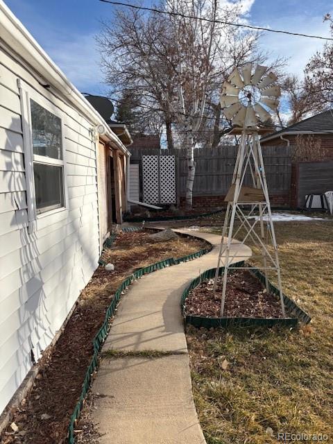 view of yard with fence