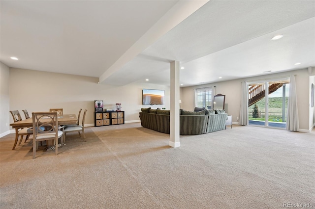 6980 S Yantley Ct, Aurora, CO 80016 - living area featuring carpet flooring, recessed lighting, and baseboards