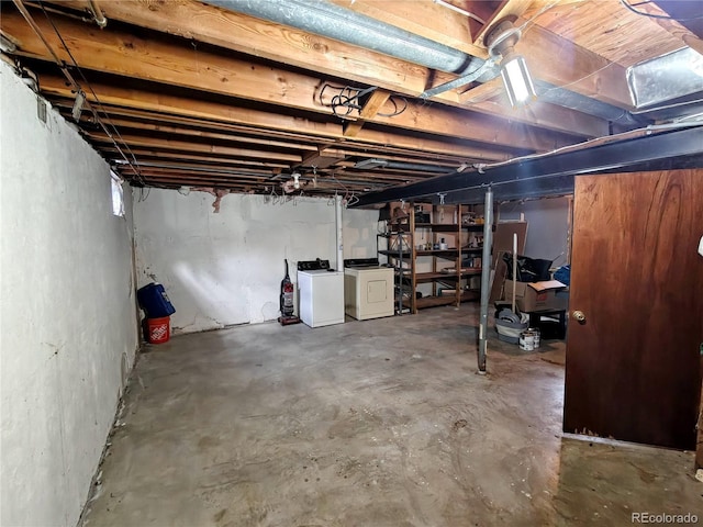 7409 Pierce St, Arvada, CO 80003 - unfinished basement with independent washer and dryer