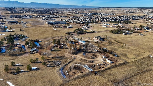 bird's eye view with a mountain view