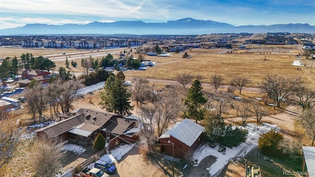 drone / aerial view with a mountain view