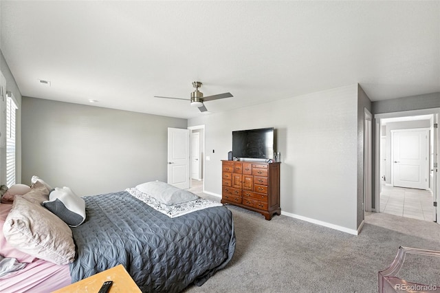 1670 Vantage Pkwy, Berthoud, CO 80513 - bedroom featuring light colored carpet and ceiling fan