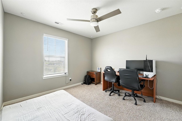 1670 Vantage Pkwy, Berthoud, CO 80513 - carpeted bedroom featuring a desk and a ceiling fan