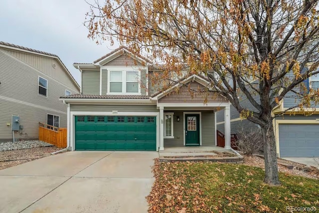 view of front of home featuring a garage