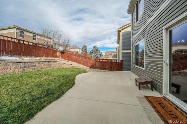 view of yard with a patio area