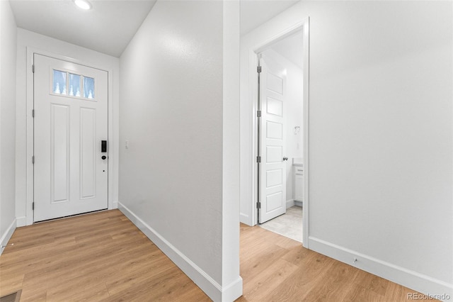 entryway featuring light wood-type flooring