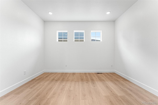 empty room featuring light wood-type flooring