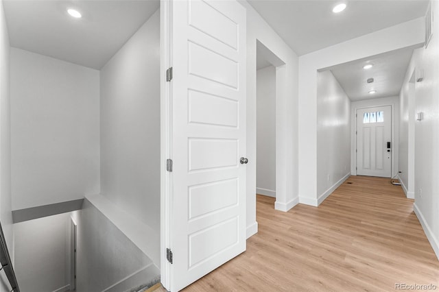 hall featuring light hardwood / wood-style floors