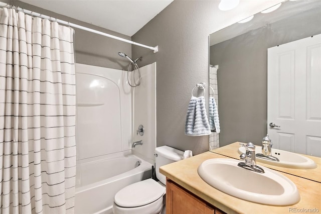 997 Burning Bush Pt, Monument, CO 80132 - full bath with shower / bath combo, vanity, toilet, and a textured wall
