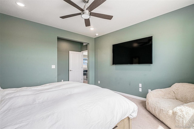 4532 Dewey Ln, Brighton, CO 80603 - carpeted bedroom featuring baseboards, recessed lighting, and ceiling fan