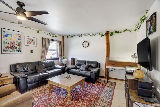 351 Badger Cir, Guffey, CO 80820 - living area featuring light wood-style floors and a ceiling fan