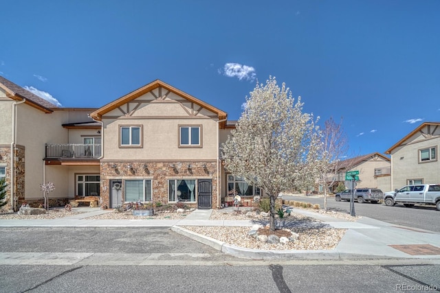 121 Halleys Ave Unit D, Poncha Springs, CO 81242 - view of front of property featuring stone siding and stucco siding