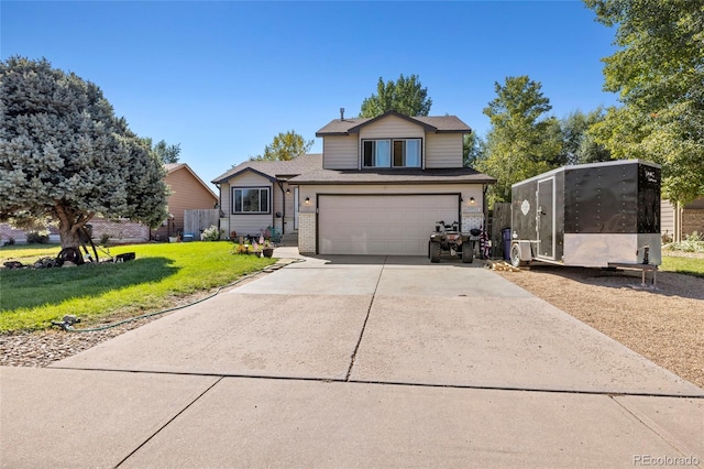 view of front of property with a front lawn