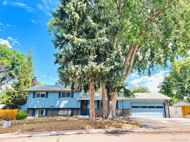 view of front of house with a garage