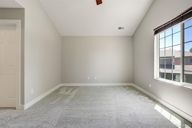 24031 E Hinsdale Pl, Aurora, CO 80016 - additional living space featuring carpet flooring, lofted ceiling, a ceiling fan, and baseboards