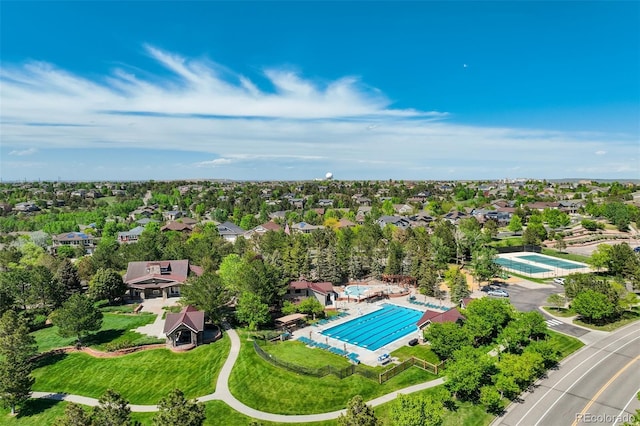 24031 E Hinsdale Pl, Aurora, CO 80016 - aerial view of residential area featuring a pool