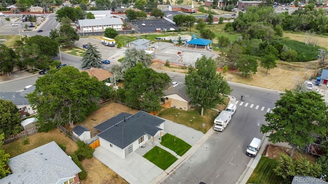 bird's eye view with a residential view