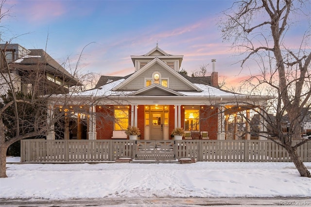 view of front of property with a porch