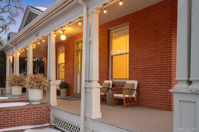 view of patio / terrace featuring covered porch