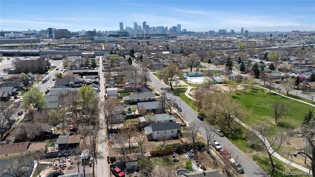 bird's eye view featuring a city view