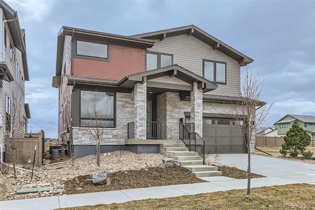 view of front of home with a garage