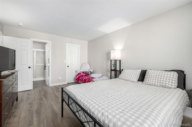 bedroom with light hardwood / wood-style floors