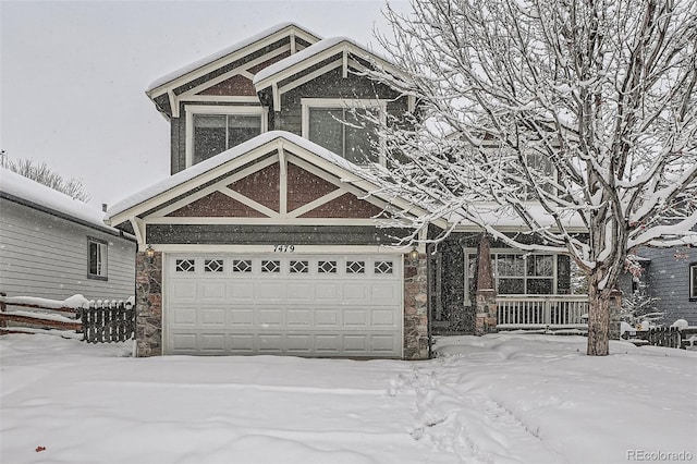 view of front of property featuring a garage