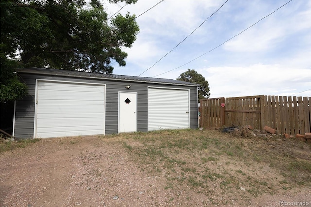 view of garage