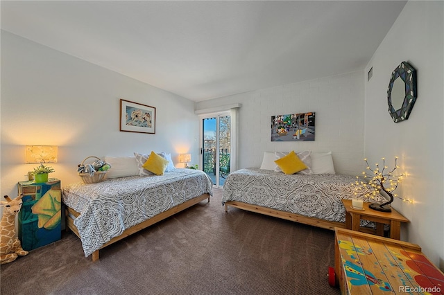 bedroom featuring carpet floors and visible vents