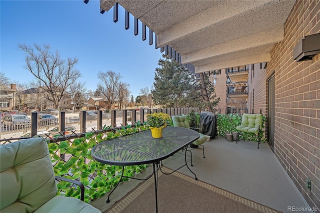 balcony featuring a patio area